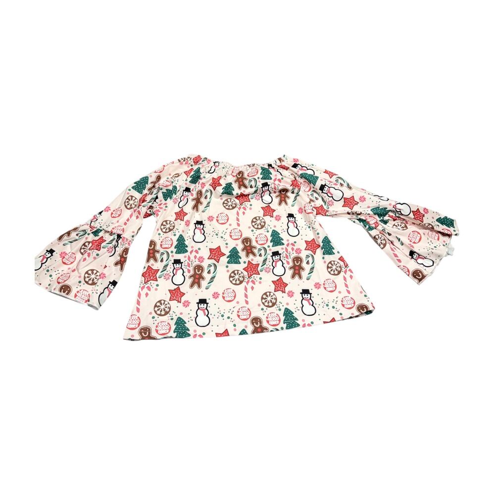 Girls Christmas Bell Sleeve & Velvet Pants Set 5Y - Picture 5 of 9